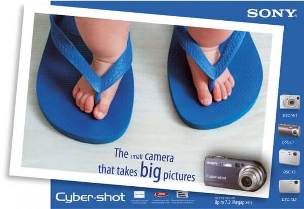 SONY cybershot leaflet 600x413 The small camera that takes BIG pictures